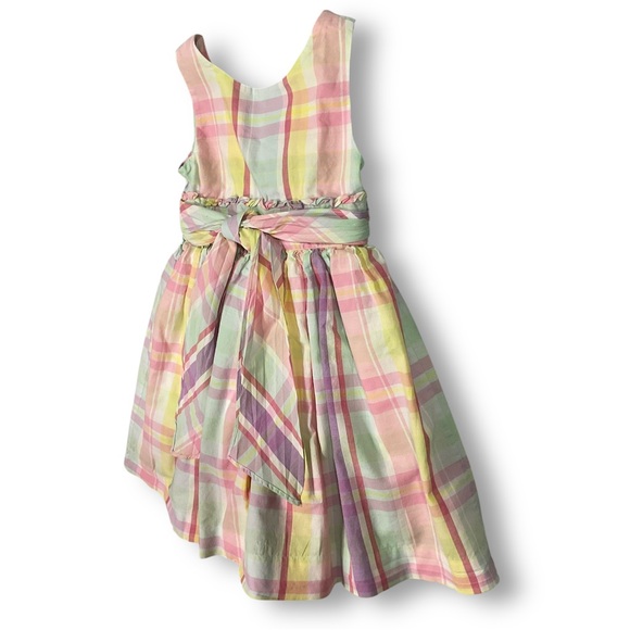 Ralph Lauren Girls Dress Sz 4T Plaid Cotton Poplin Lined Pink Summer Spring - Picture 9 of 9